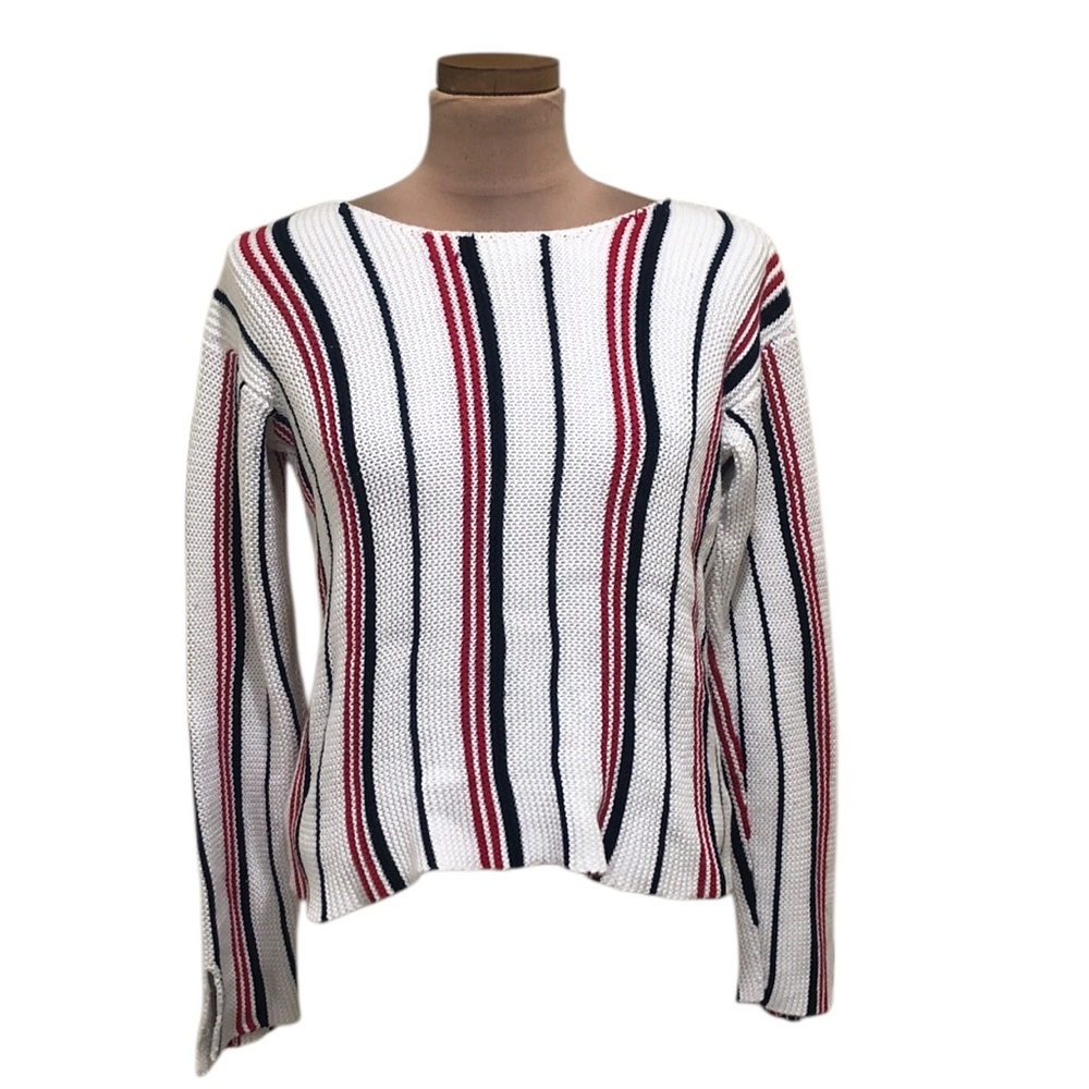 Frame Denim "Le Cropped" Multicolor Striped Sweater Size Small